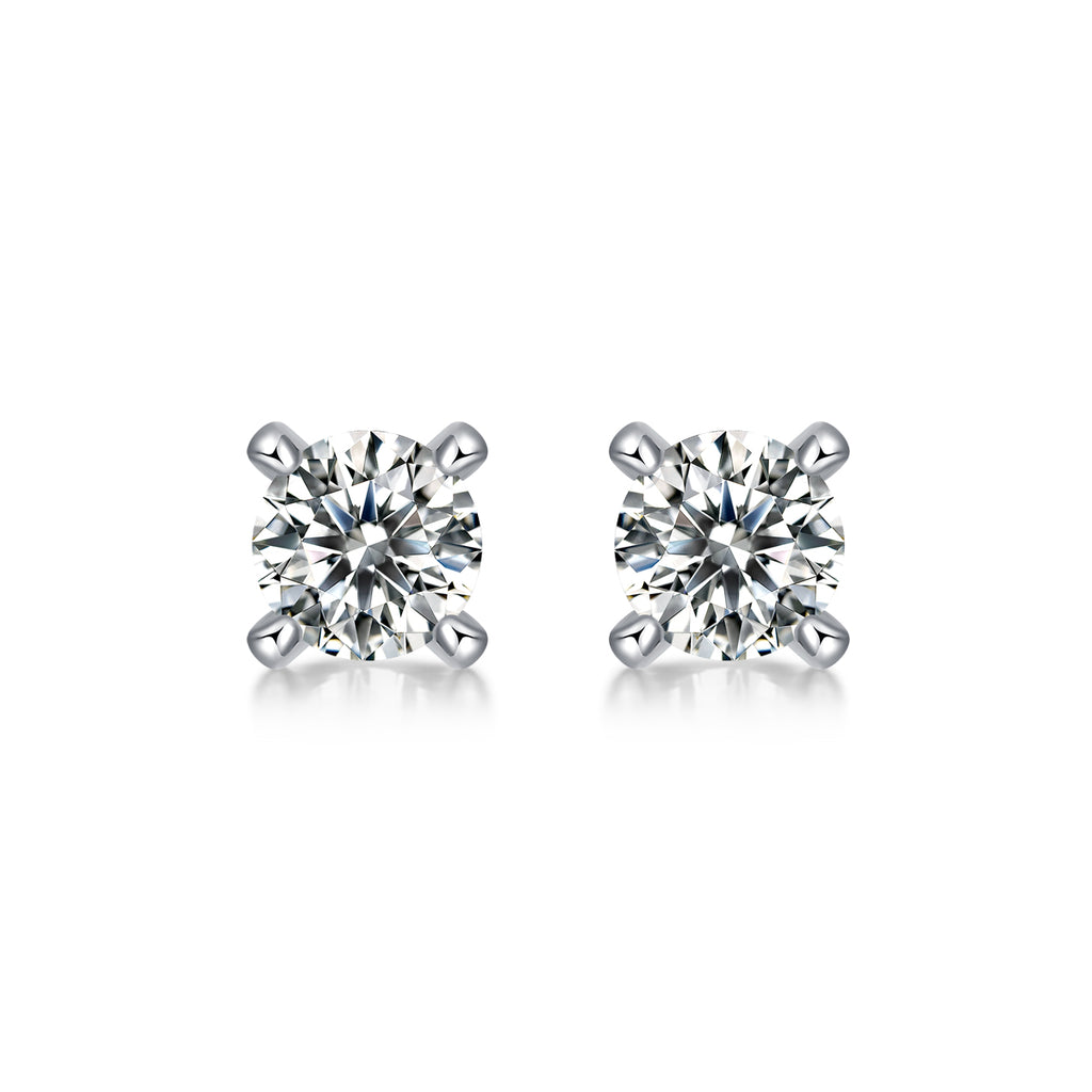 Earrings Set With 0.5-carat Top-quality Moissanite S925 Silver And Platinum-plated Stud Earrings