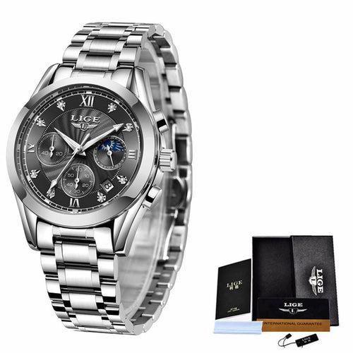 Men's Business Waterproof Watch With Stainless Steel Strap