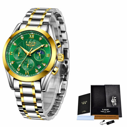 Men's Business Waterproof Watch With Stainless Steel Strap