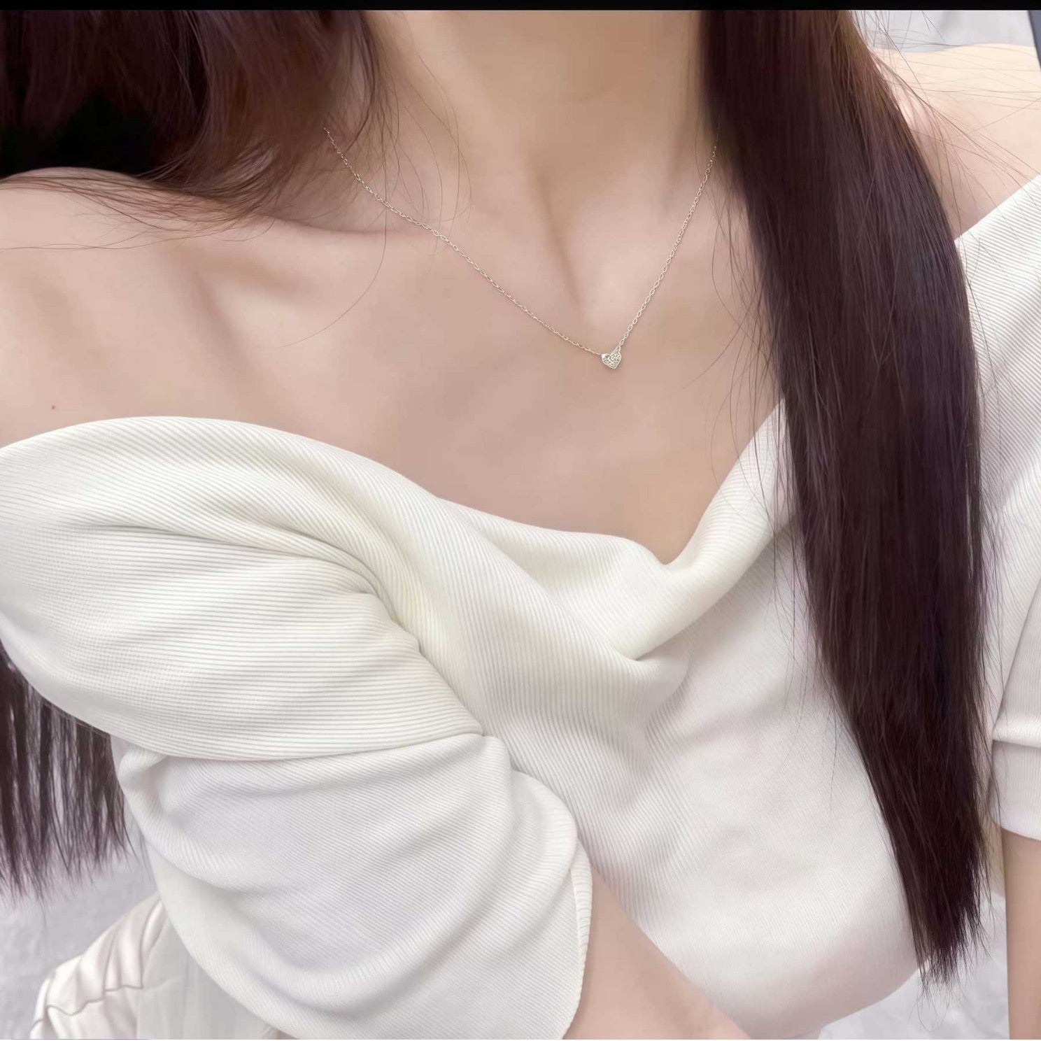 Love Necklace S925 Sterling Silver Plated 18K Gold