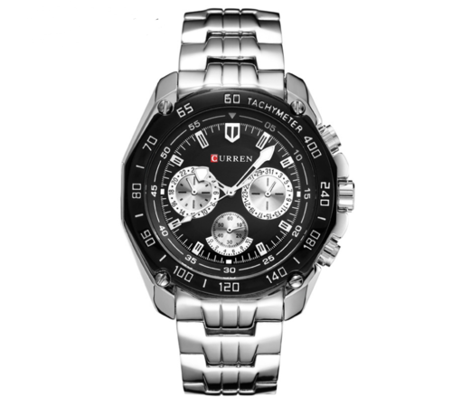 Fashion Three-eye Men's Steel Quartz Watch
