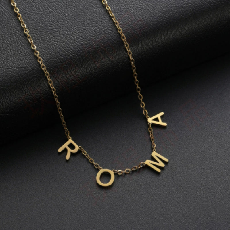 Custom-made Stainless Steel Serial Letter Necklace Electroplated With 18K Gold