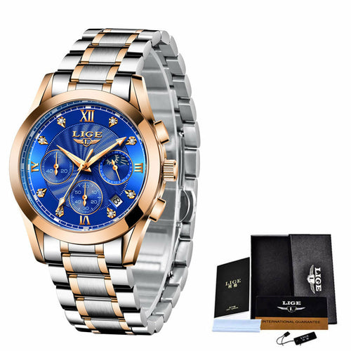 Men's Business Waterproof Watch With Stainless Steel Strap