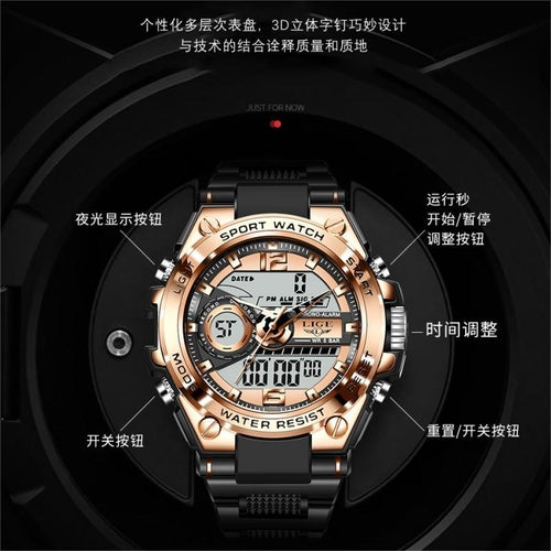 Dual Display Advanced Quartz Fashion Electronic Sports Watch