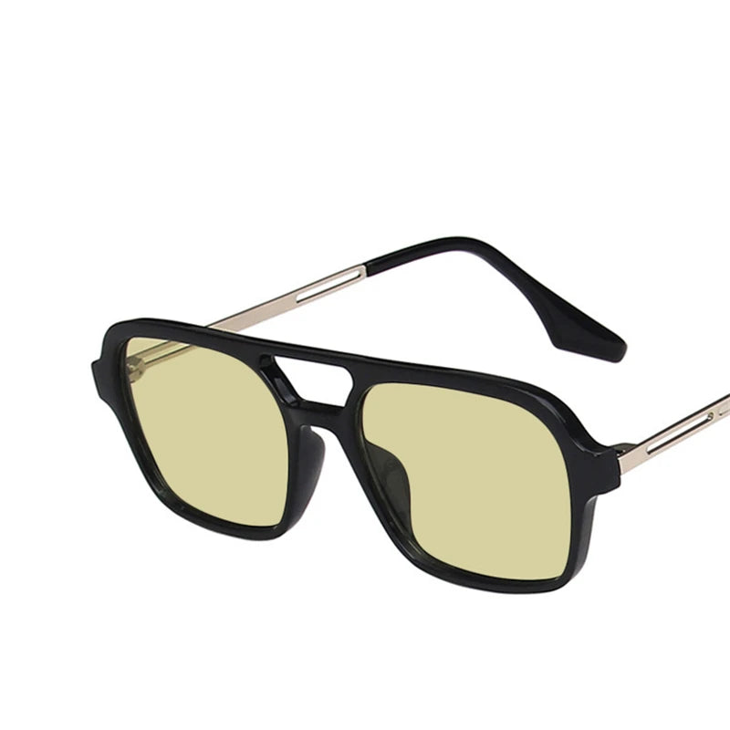 Retro Double Bridge Sunglasses – Unisex, Gradient, Square
