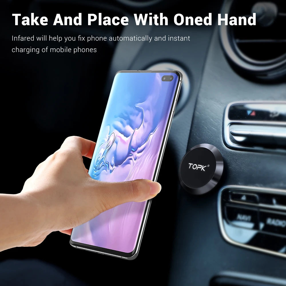 TOPK Magnetic Phone Mount – Hands-Free & Strong Grip