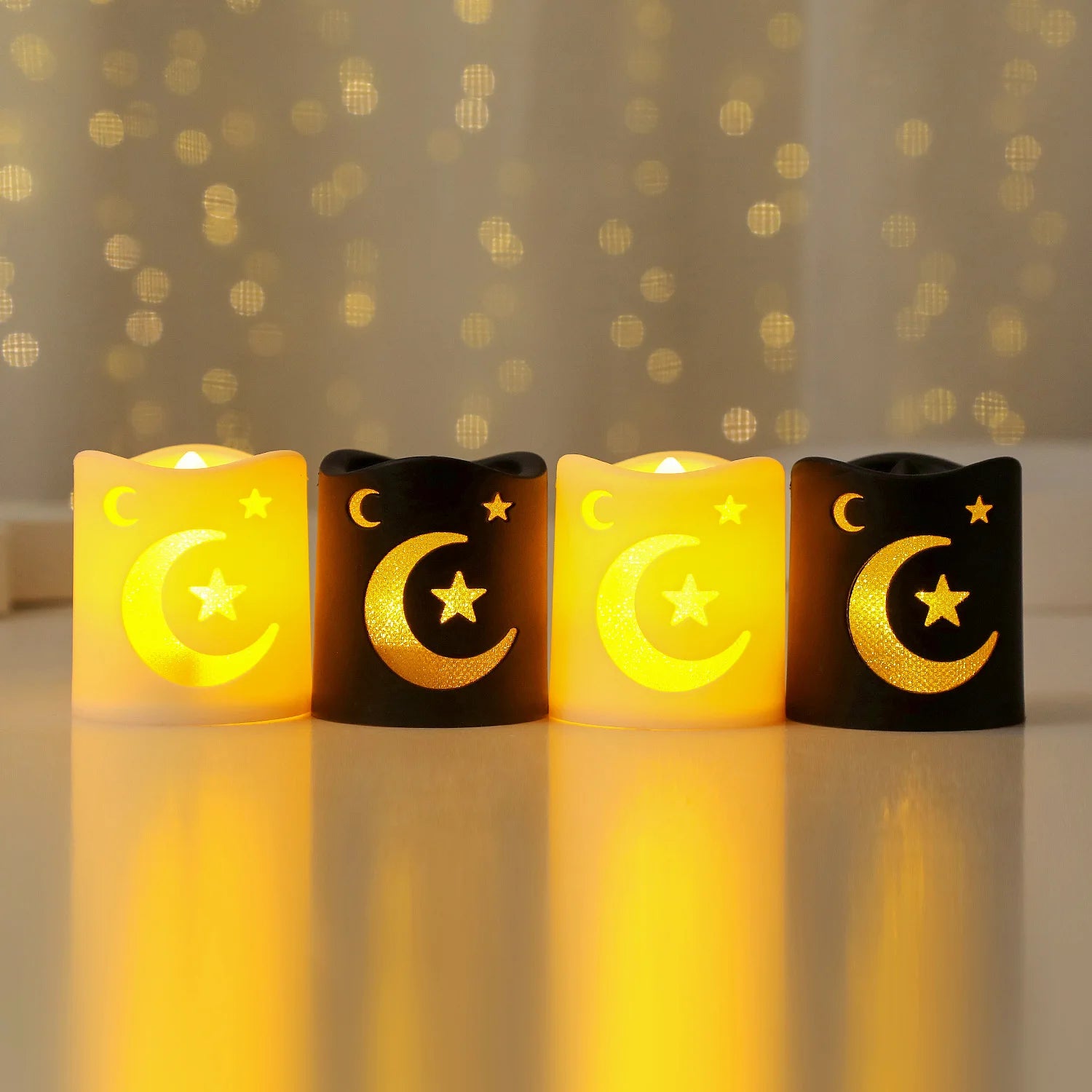LED Ramadan Lanterns – Moon, Star & Castle, 4PCS