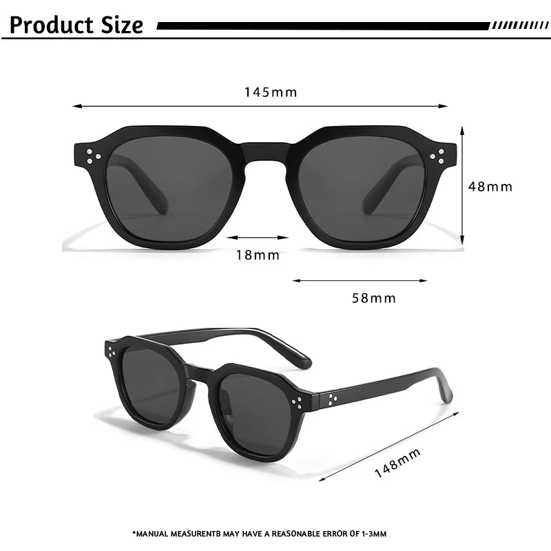 CATERSIDE Retro Polarized Unisex Sunglasses – TR90 Polygon Frame, Ultralight