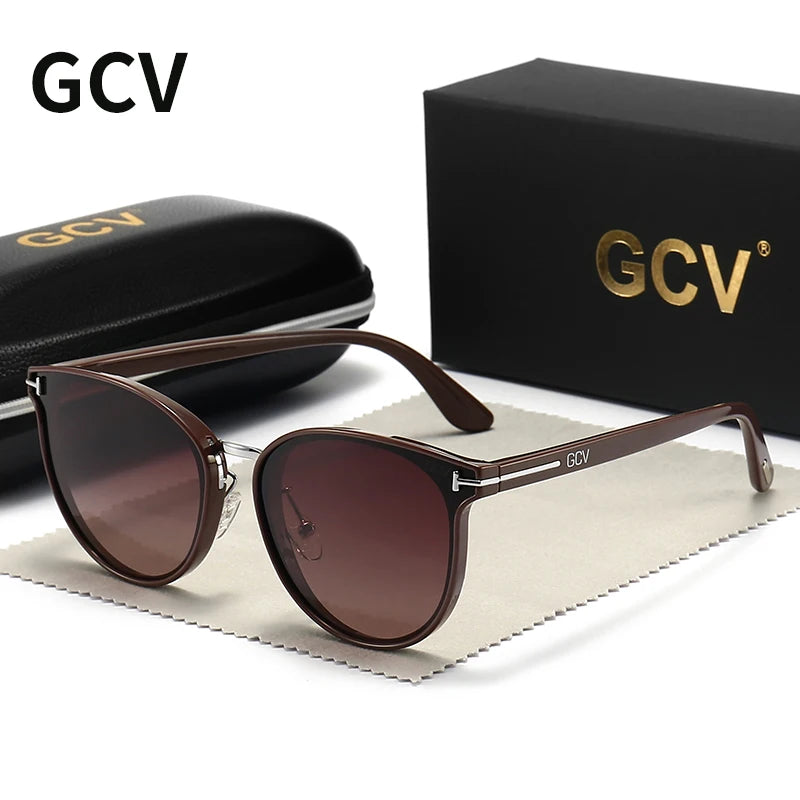 2025 GCV Polarized Cat Eye Women’s Sunglasses – Ultralight Frame