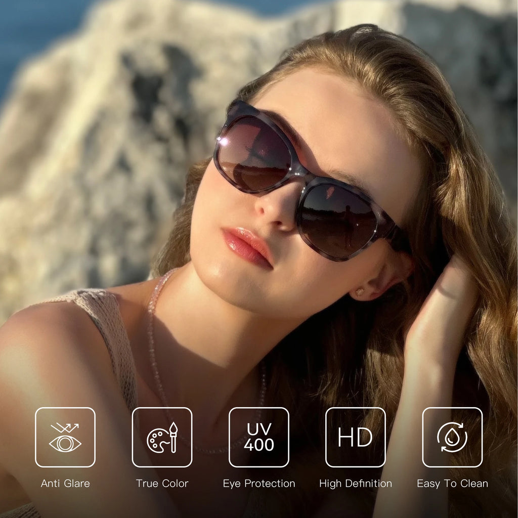 ZENOTTIC Polarized Oversized Cateye Sunglasses for Women