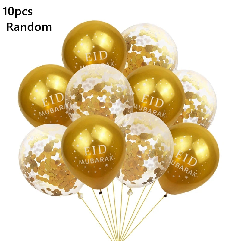 Eid Mubarak Balloons – 10PCS Set