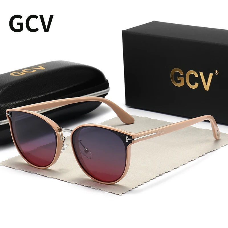 2025 GCV Polarized Cat Eye Women’s Sunglasses – Ultralight Frame
