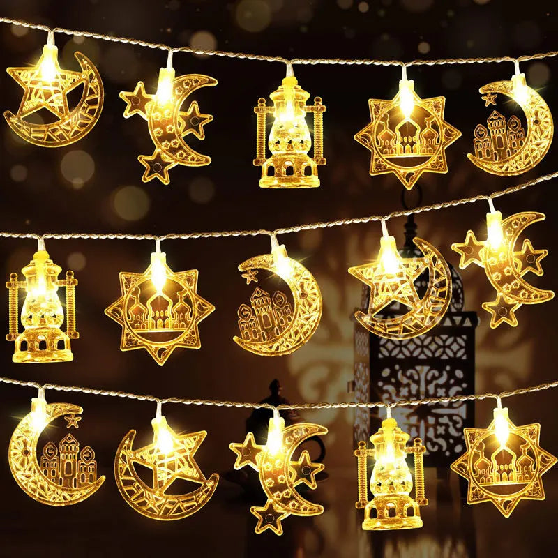 LED String Lights – Moon, Star & Lantern, Eid & Ramadan Decor