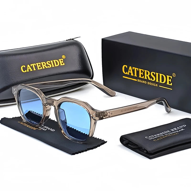 CATERSIDE Retro Polarized Unisex Sunglasses – TR90 Polygon Frame, Ultralight