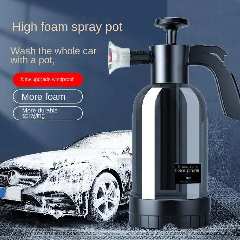 2L Hand Foam Sprayer with 3 Nozzle Types – For Car, Windows & Household Cleaning