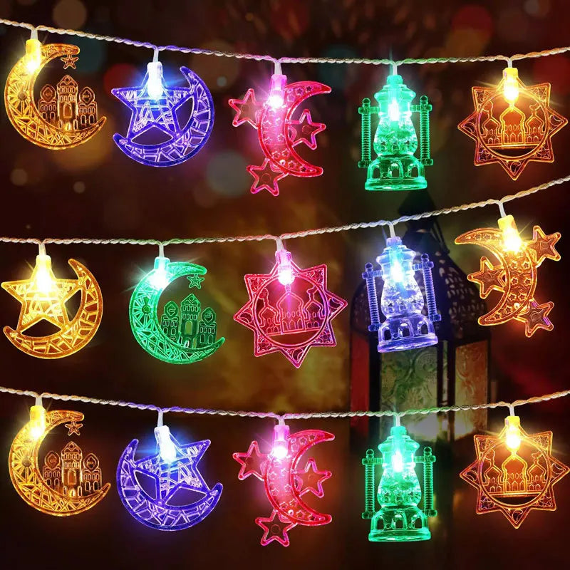 LED String Lights – Moon, Star & Lantern, Eid & Ramadan Decor