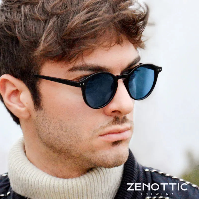 ZENOTTIC Kleine Runde Retro-Sonnenbrille, polarisiert