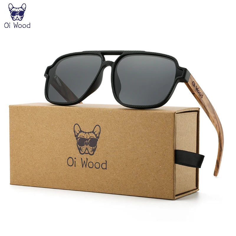 Oi Wood Men’s Sunglasses – Polarized, UV Protection, Eco-Friendly