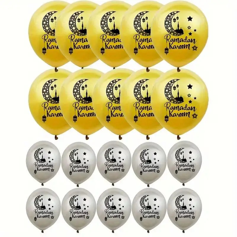 Ramadan & Eid Latex Balloon Set – 20pcs