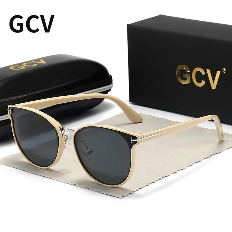 2025 GCV Polarized Cat Eye Women’s Sunglasses – Ultralight Frame