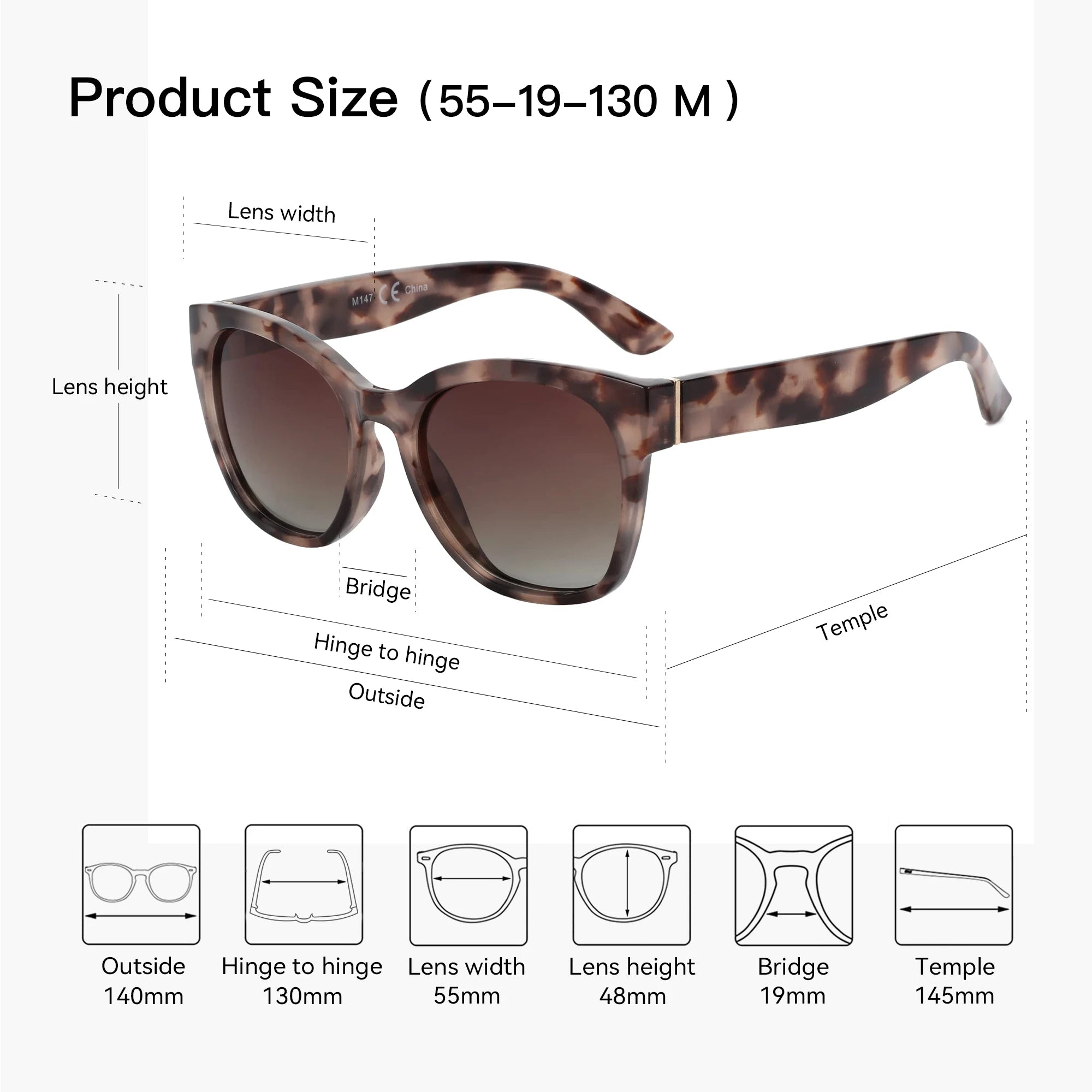 ZENOTTIC Polarized Oversized Cateye Sunglasses for Women
