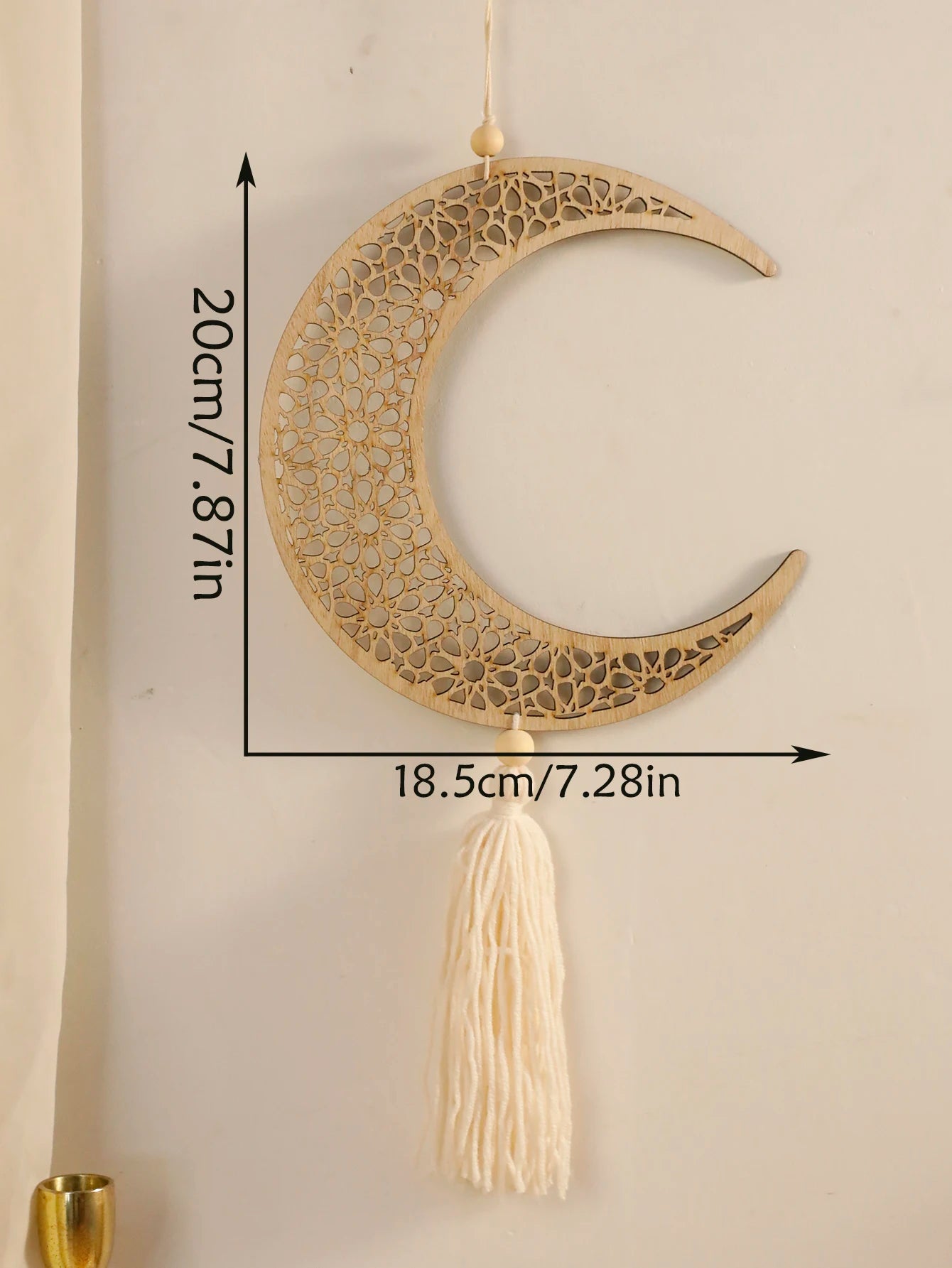 Ramadan Wooden Ornament – Moon & Star (Sold Individually)