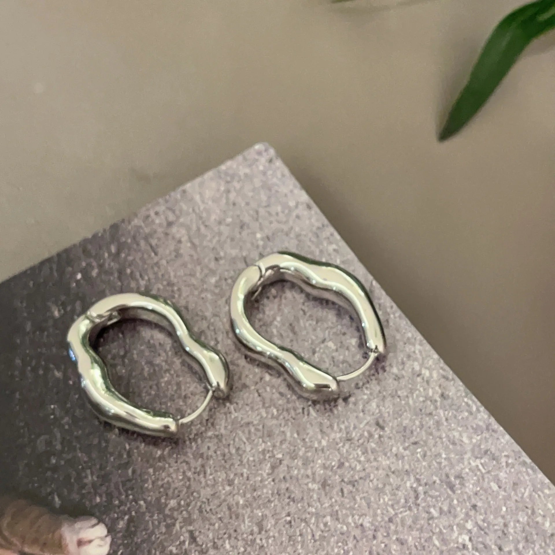 Irregular Oval Hoop Earrings – Punk Style
