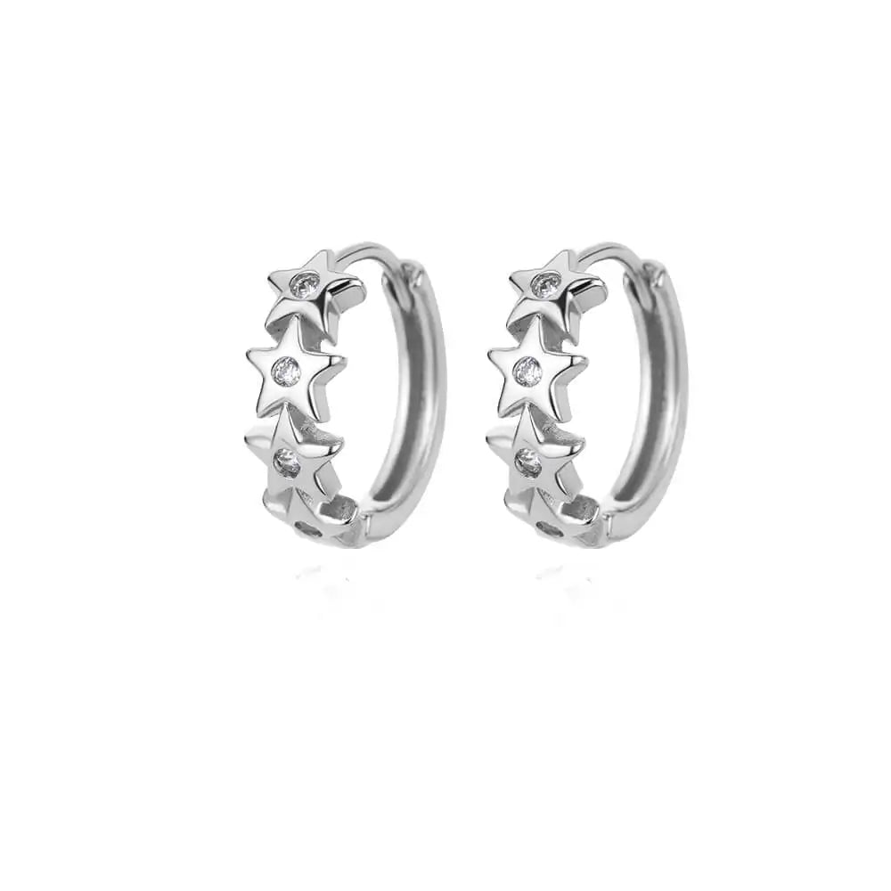 Mini Zircon Star Hoop Earrings – Gold Plated Stainless Steel