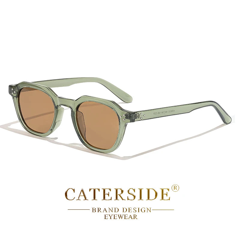 CATERSIDE Retro Polarized Unisex Sunglasses – TR90 Polygon Frame, Ultralight