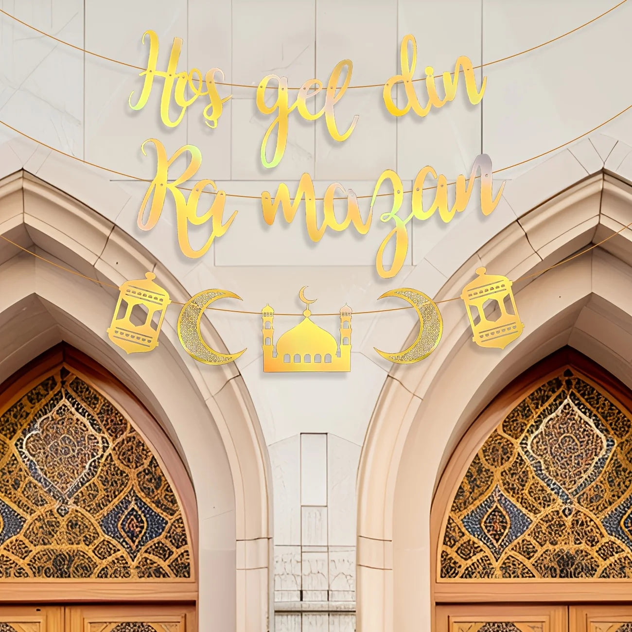 Ramadan Kareem Banner – Eid Mubarak Hanging Decoration