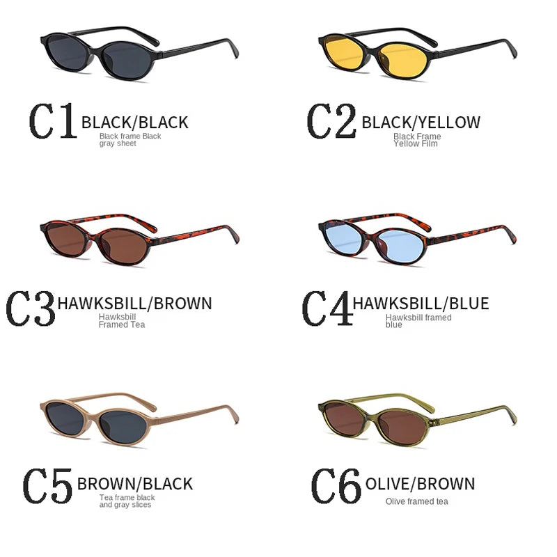 Retro Oval & Cat-Eye Sunglasses – Trendy Small Frame, Fashionable Sun Protection
