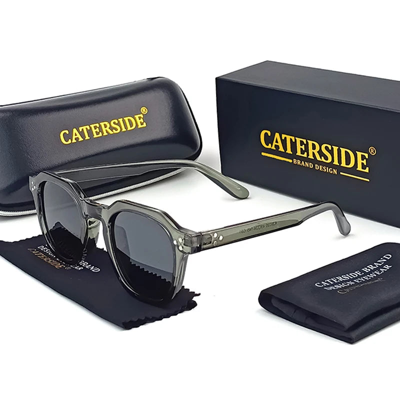 CATERSIDE Retro Polarized Unisex Sunglasses – TR90 Polygon Frame, Ultralight