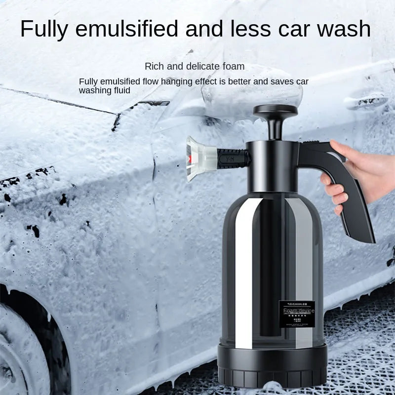 2L Hand Foam Sprayer with 3 Nozzle Types – For Car, Windows & Household Cleaning