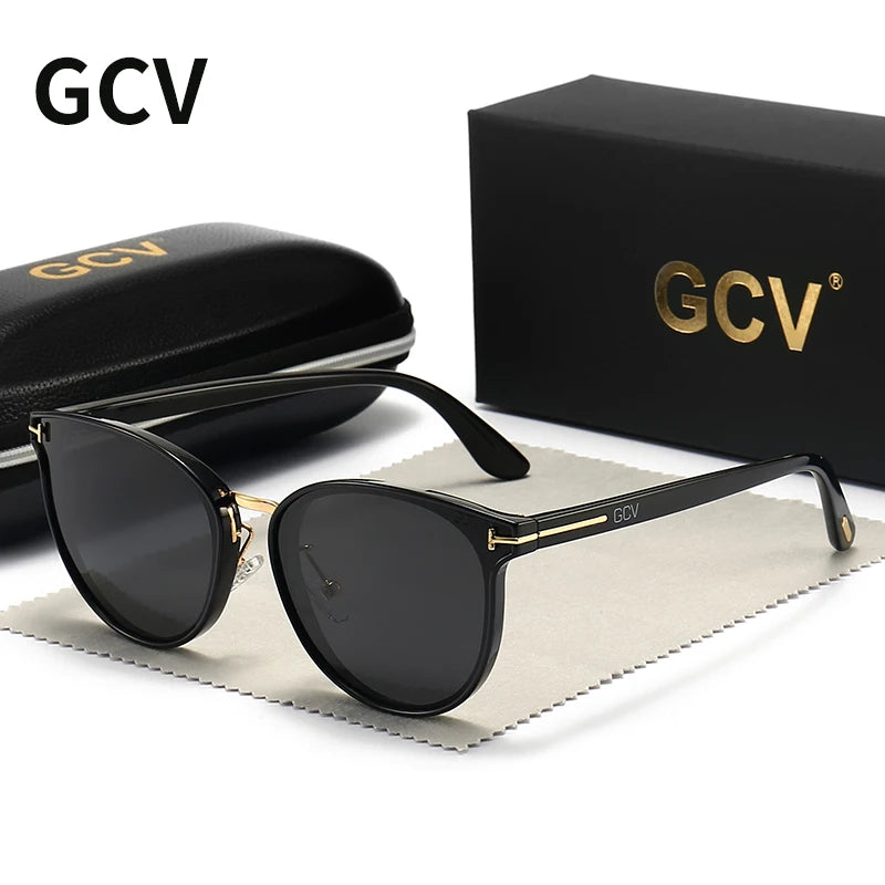 2025 GCV Polarized Cat Eye Women’s Sunglasses – Ultralight Frame