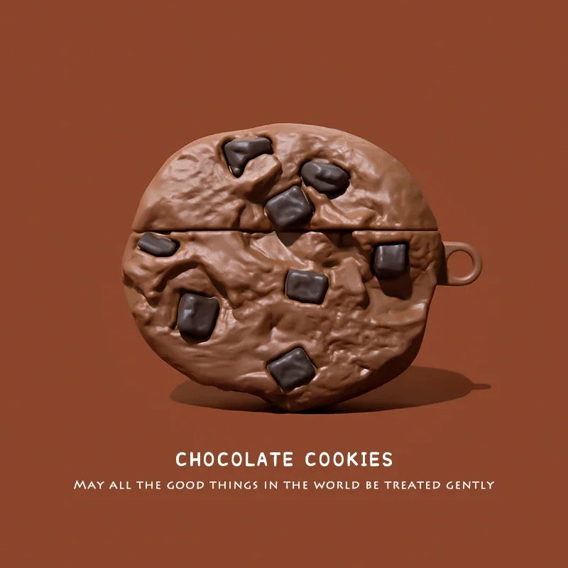 3D Chocolate Cookie AirPods Case – Cute, Fun & Protective