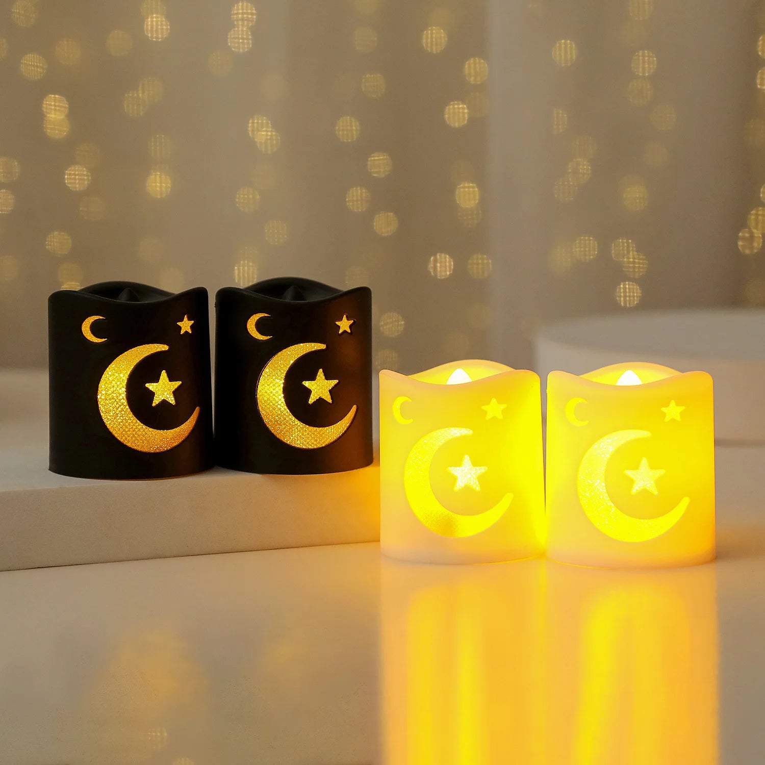 LED Ramadan Lanterns – Moon, Star & Castle, 4PCS