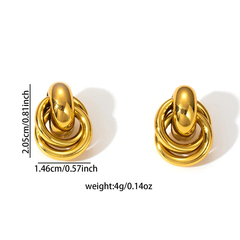 Knot Stud Earrings for Women – Stainless Steel