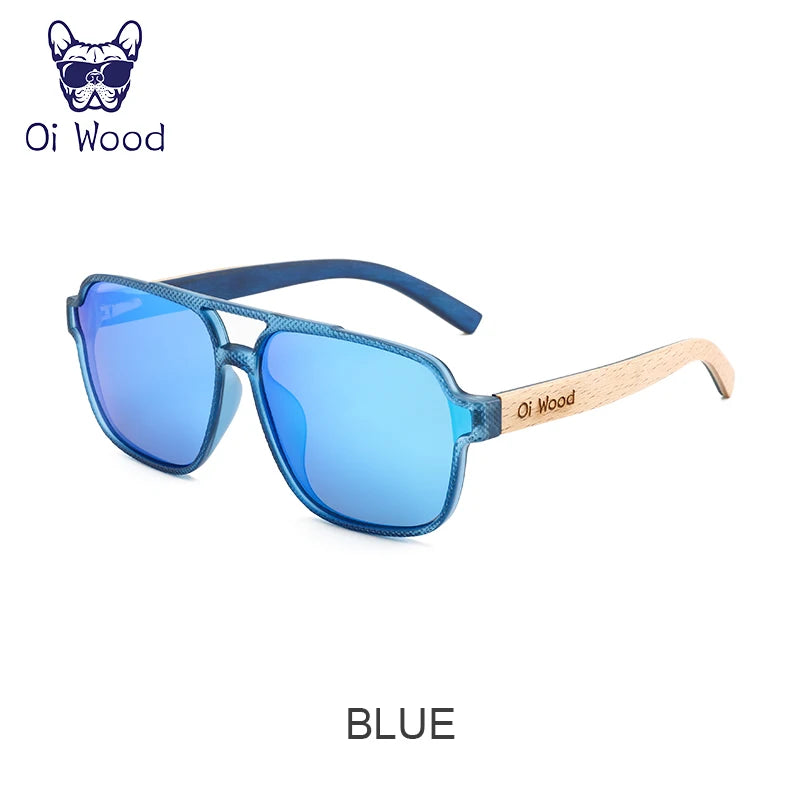 Oi Wood Men’s Sunglasses – Polarized, UV Protection, Eco-Friendly