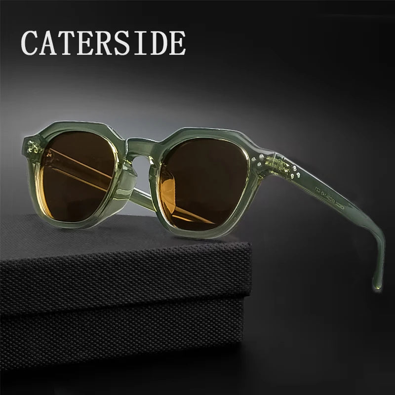 CATERSIDE Retro Polarized Unisex Sunglasses – TR90 Polygon Frame, Ultralight