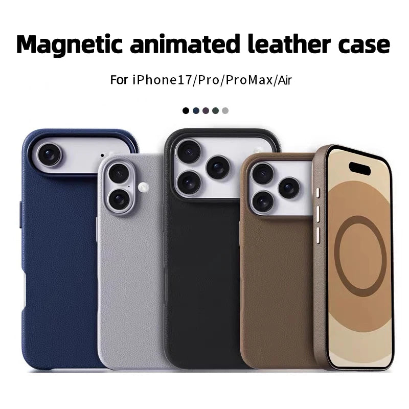 Premium Leather Magnetic Case – iPhone 17 Series