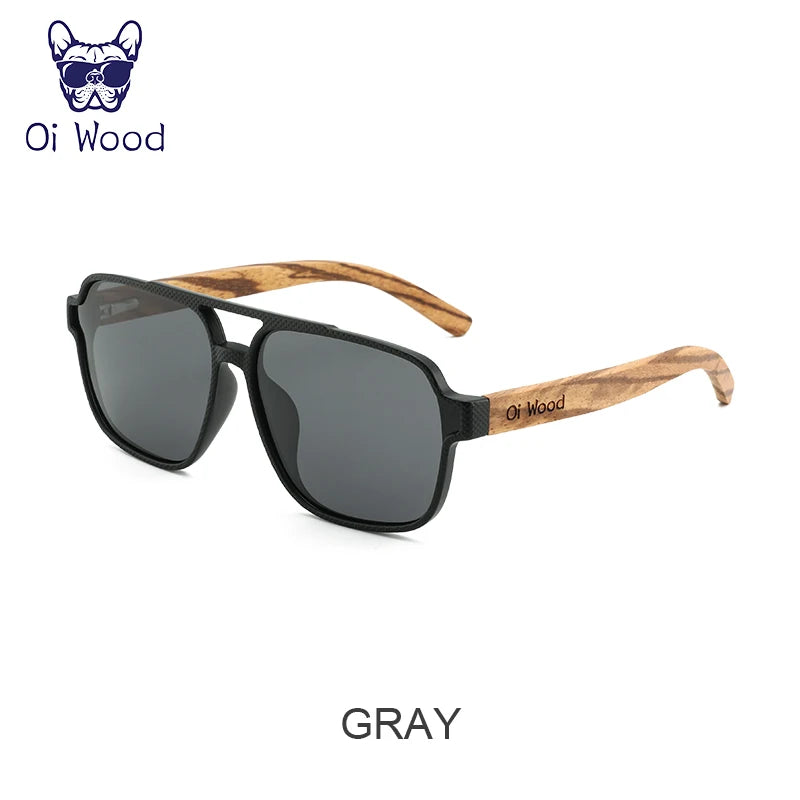 Oi Wood Men’s Sunglasses – Polarized, UV Protection, Eco-Friendly