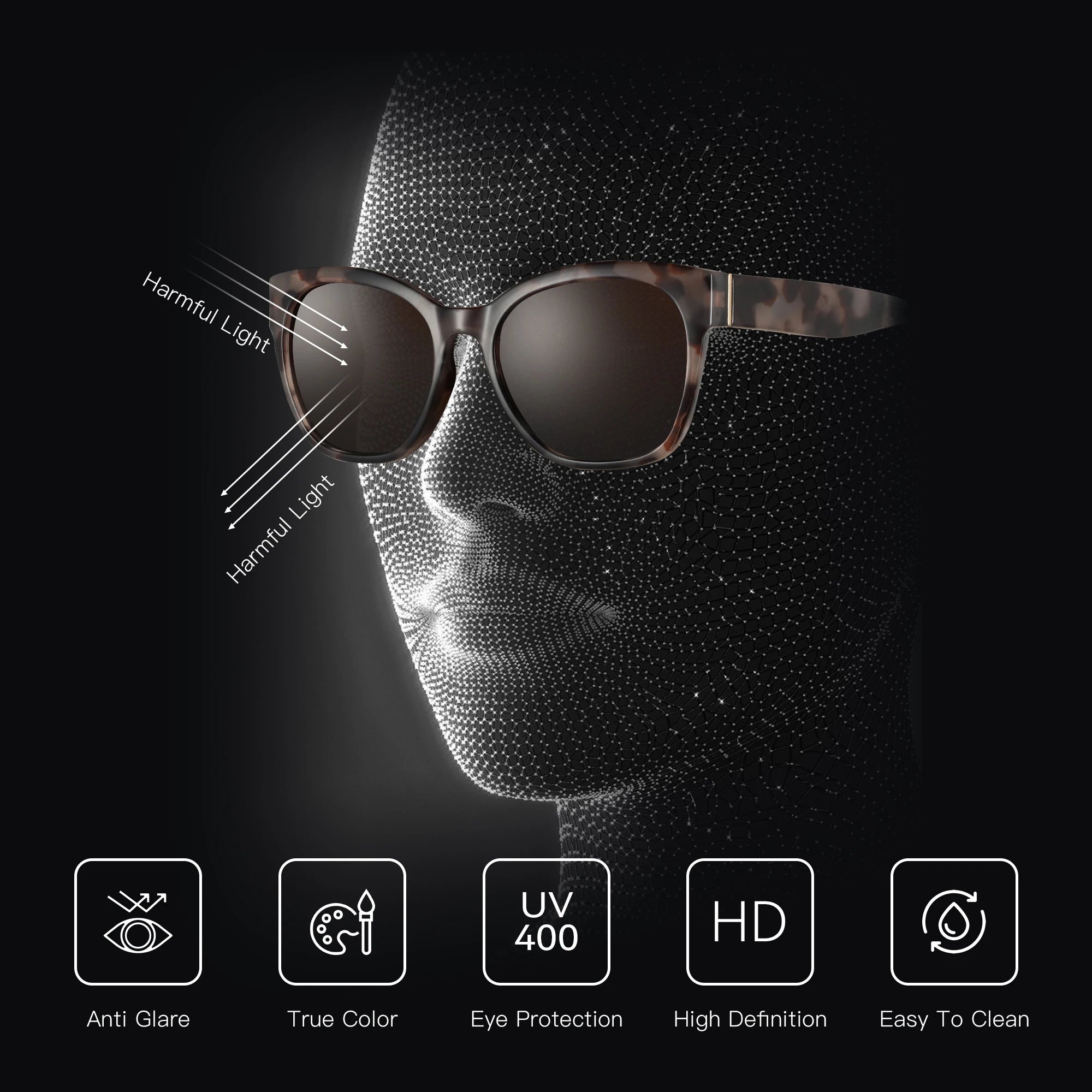 ZENOTTIC Polarized Oversized Cateye Sunglasses for Women