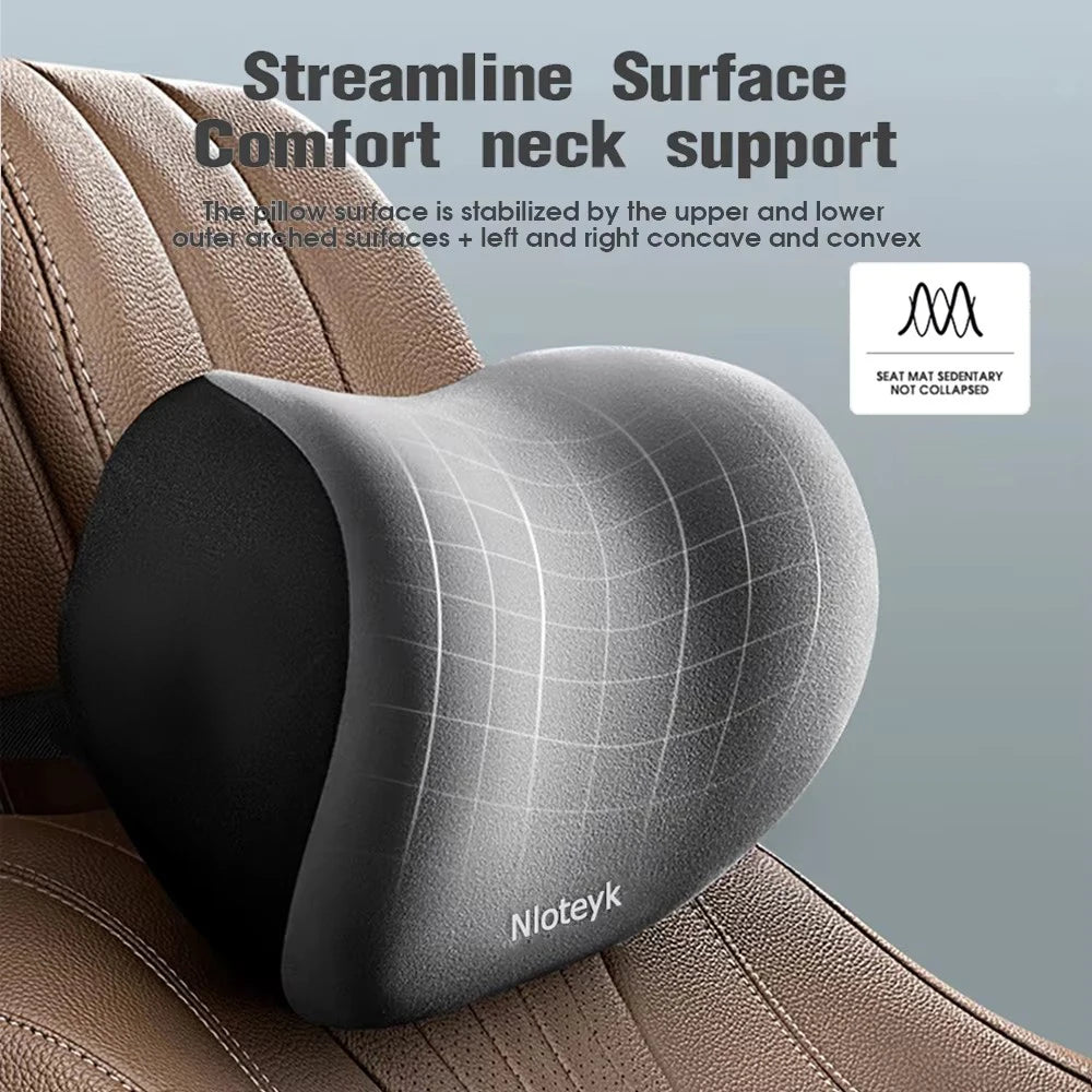 Car Neck & Lumbar Support Pillow – Memory Foam Comfort