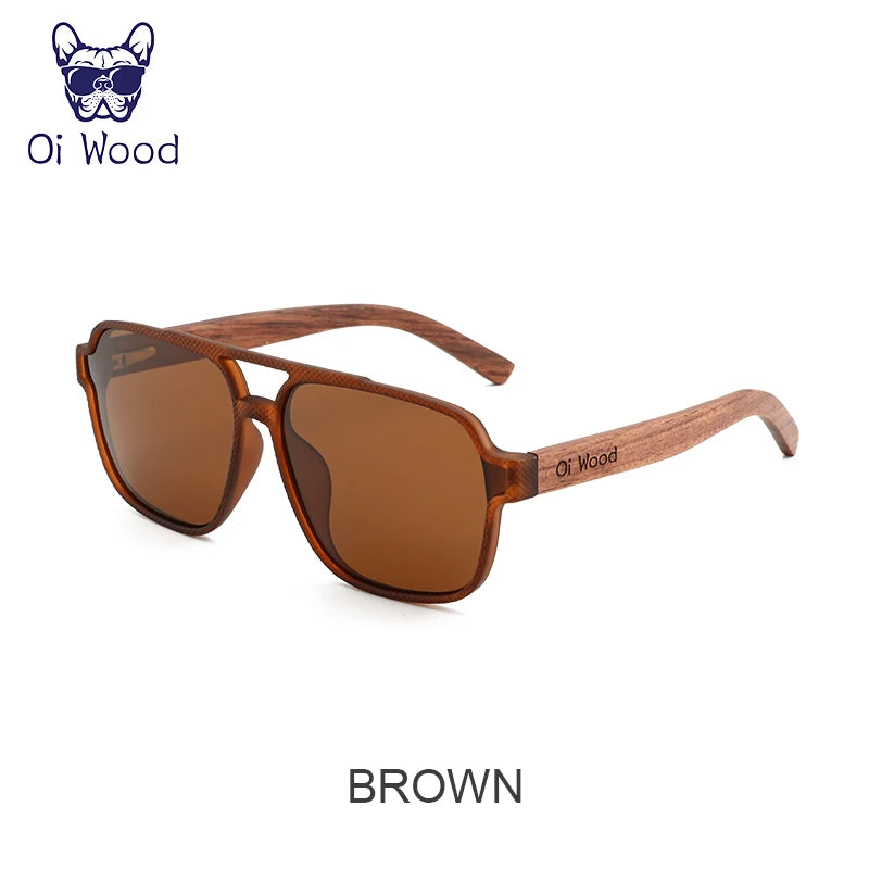 Oi Wood Men’s Sunglasses – Polarized, UV Protection, Eco-Friendly