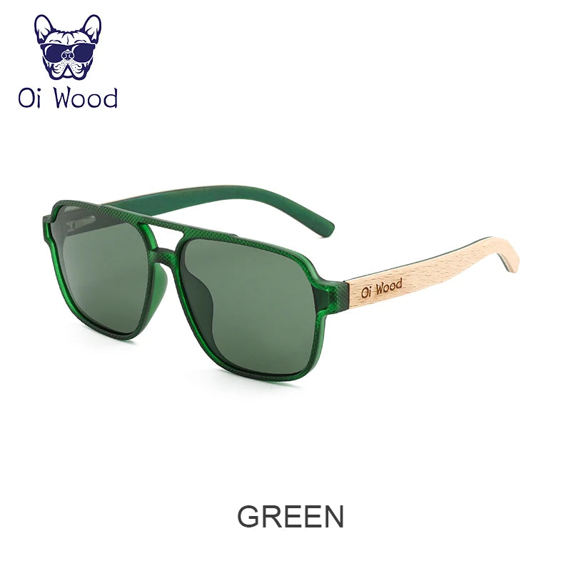 Oi Wood Men’s Sunglasses – Polarized, UV Protection, Eco-Friendly
