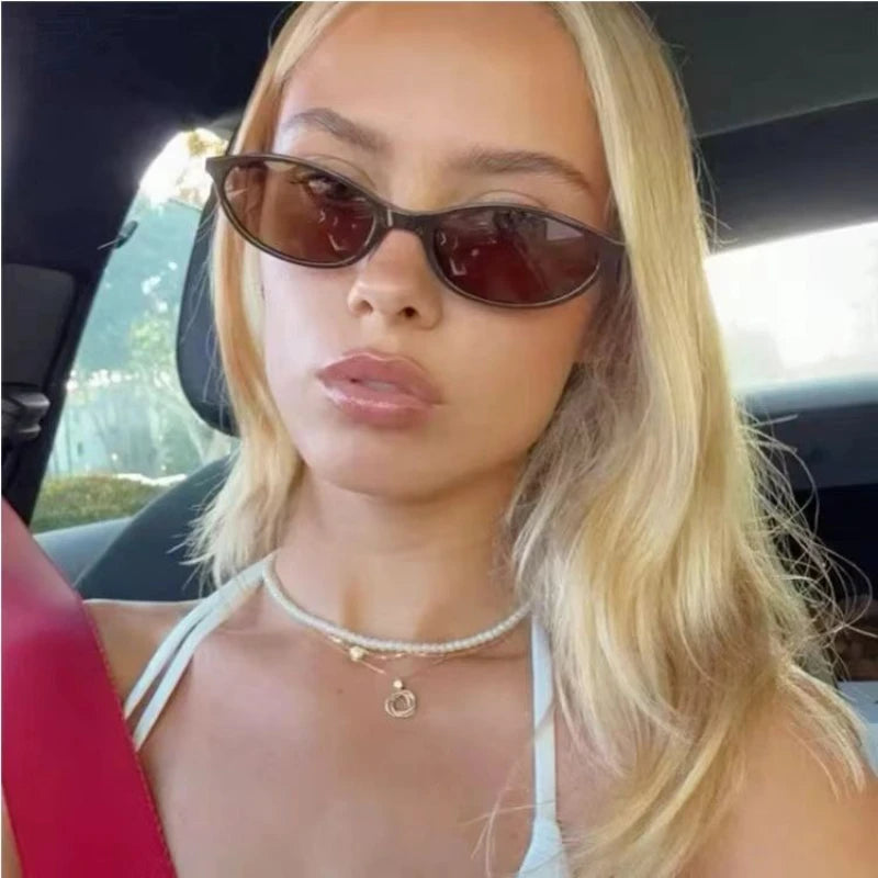 Retro Oval & Cat-Eye Sunglasses – Trendy Small Frame, Fashionable Sun Protection