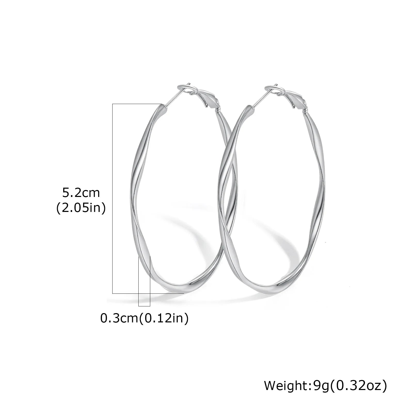 Twist Circle Stainless Steel Hoop Earrings