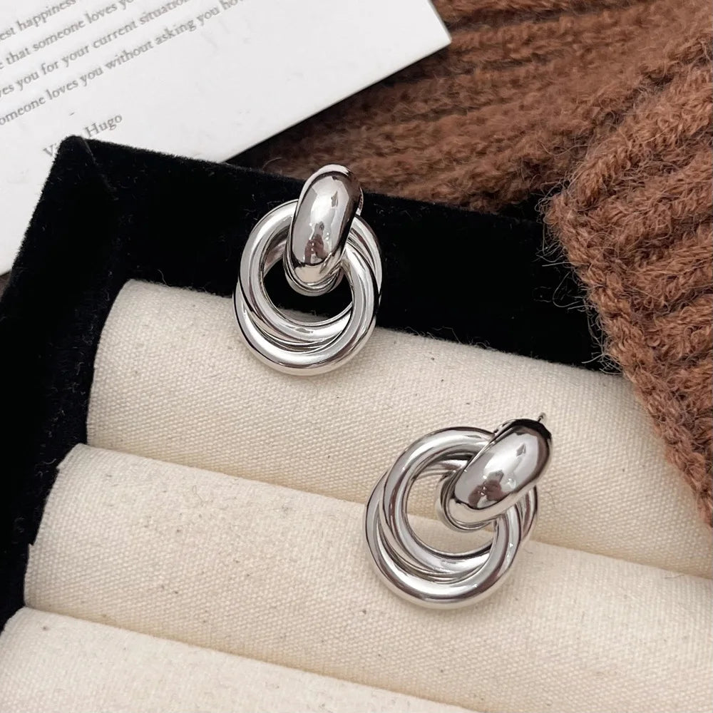 Knot Stud Earrings for Women – Stainless Steel