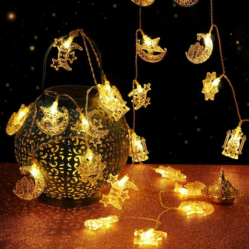 LED String Lights – Moon, Star & Lantern, Eid & Ramadan Decor