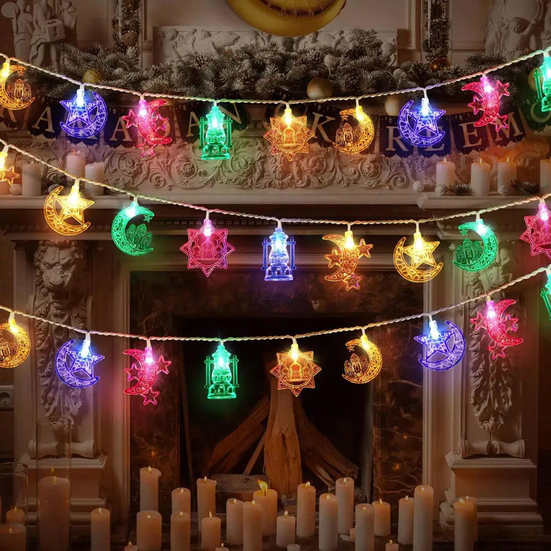 LED String Lights – Moon, Star & Lantern, Eid & Ramadan Decor